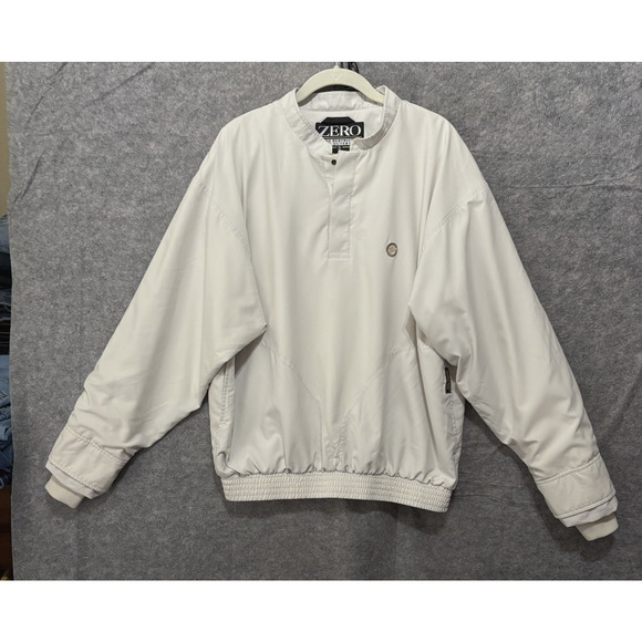 Zero Restriction Goretex Pullover Jacket Mens Sz M Cream Pockets Logo Golf - Picture 1 of 12